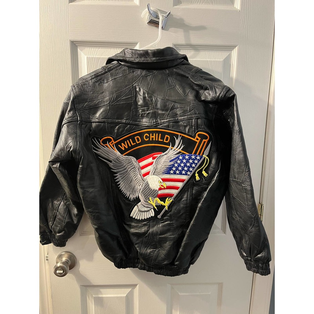Navarre Leather Company Embroidered Black Leather Jacket 16